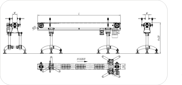 重型鏈板輸送機(jī)示意圖